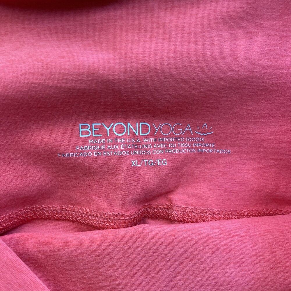 Beyond Yoga Out Of Pocket High Waisted Midi Leggings Size XL Coral Pink Heather - Picture 5 of 9